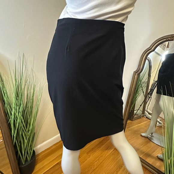 EILEEN FISHER Classic Black Mini Skirt XS Work Business Casual Party Pull On - Picture 2 of 6